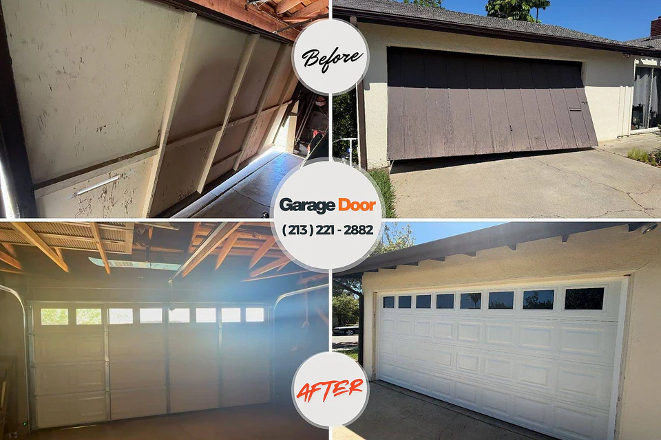 Before and after: garage door repair Bangor, PA